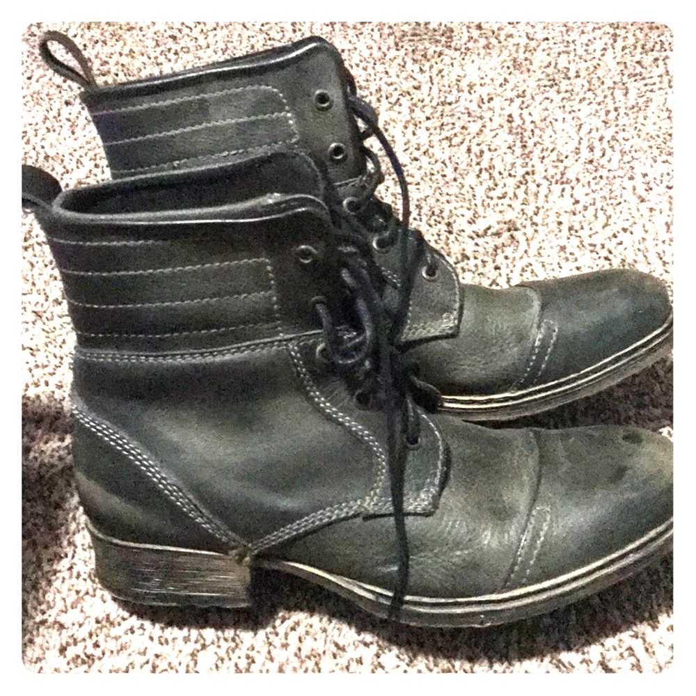 ROAN grey leather boots